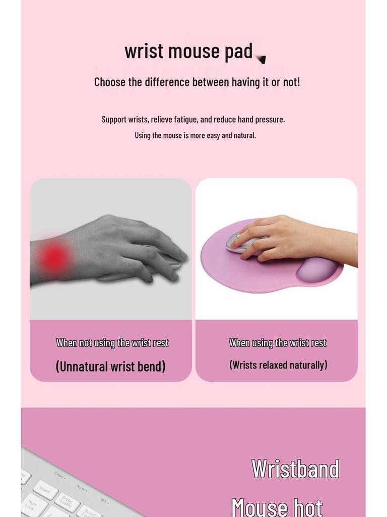 Ergonomic Silicone Anti-Slip Mouse Pad with Wrist Support