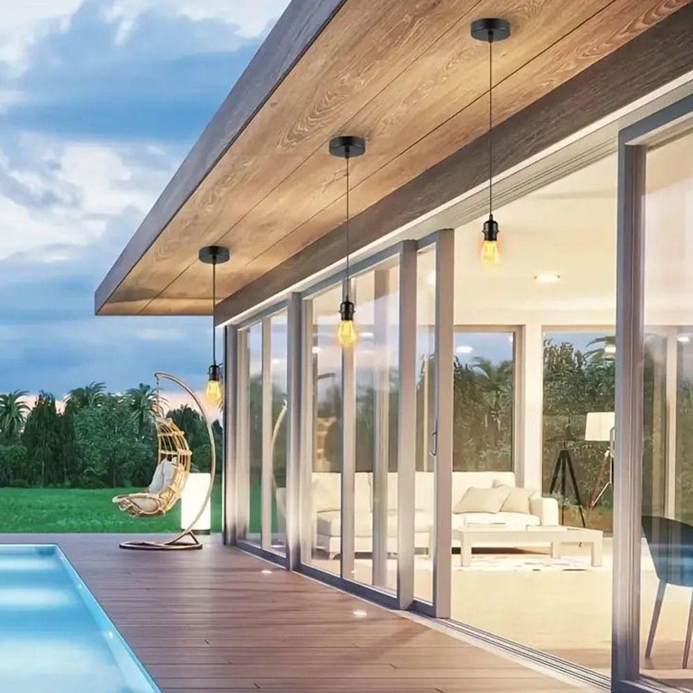 Retro Lamp Holder Light Pendant Fitting Ceiling E27 Light Base Useful Extension Hanging Lantern Lighting Lamp Shade