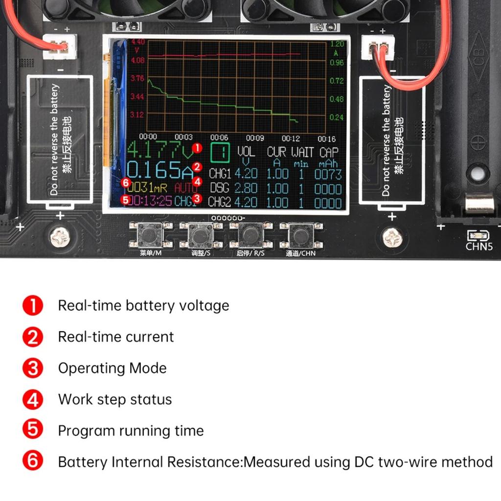 18650 Lithium Battery Capacity Tester  DC Port 2.4-inch Color Screen  Digital Battery Power Detector Module DC5V 10A Automatic C