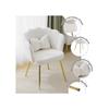 Chaise de salon rembourrée - MUVOE - Modèle Pétale - Velours blanc - Pieds métalliques dorés - Lot de 6