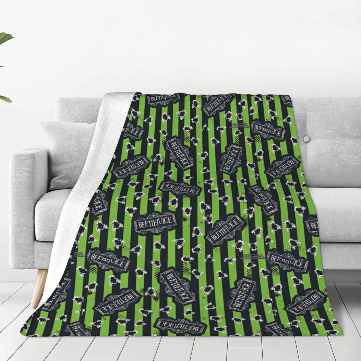 

Blanket Quality Warm Horror B-Beetlejuices Halloween Throw Blanket Winter Travel Office Outdoor Novelty Bedspread 75x90cm
