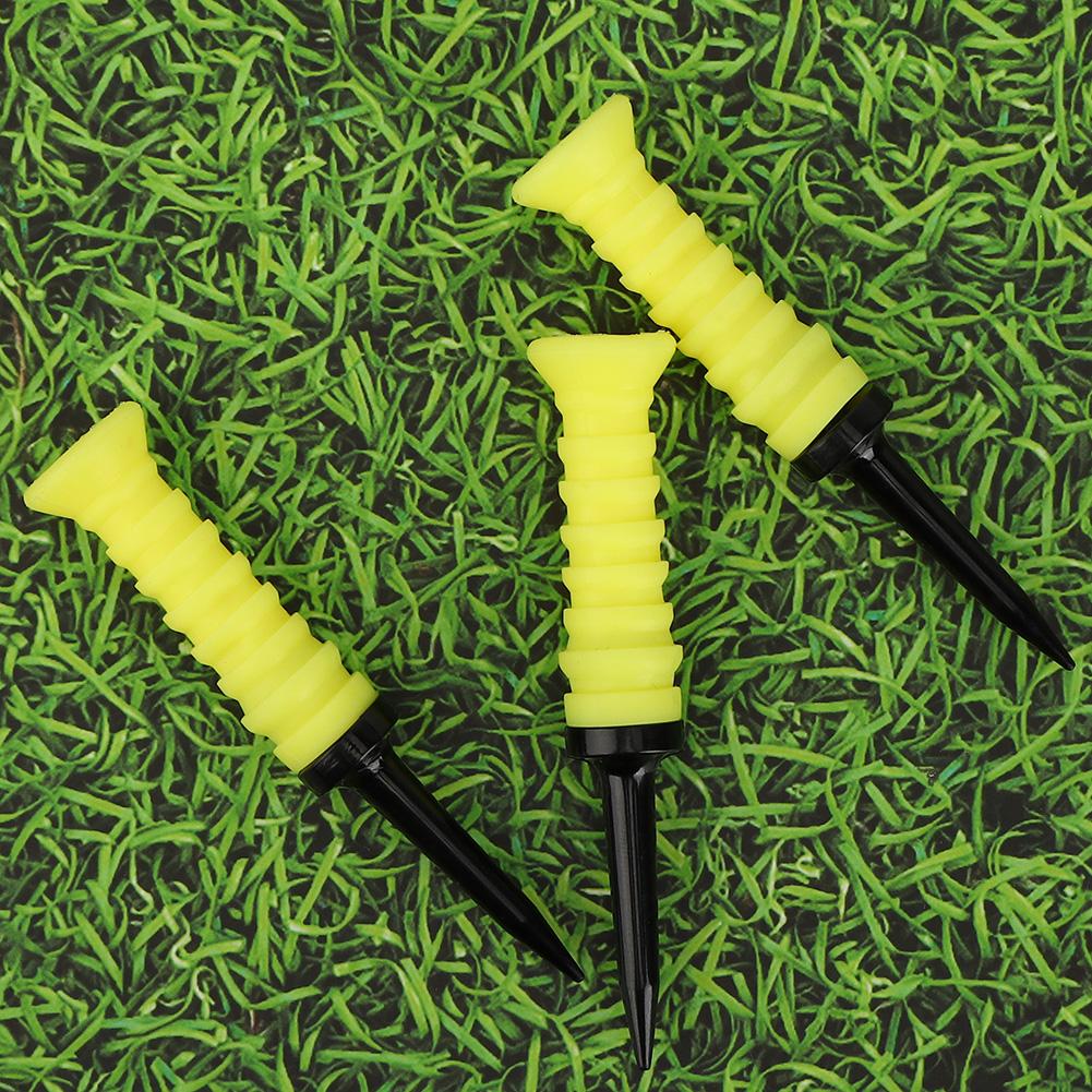 3Pcs 83mm Yellow Elastic Golf Tee Rubber Ball Holder for Golf Practice Training Tools