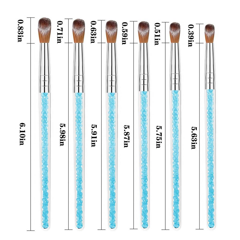 6 Multi-Size Nail Art Brush Set for Acrylic & Dip Powder - Precision 3D Carving, Extension & Detailing, 3A+ Nylon (Pro & Beginner)