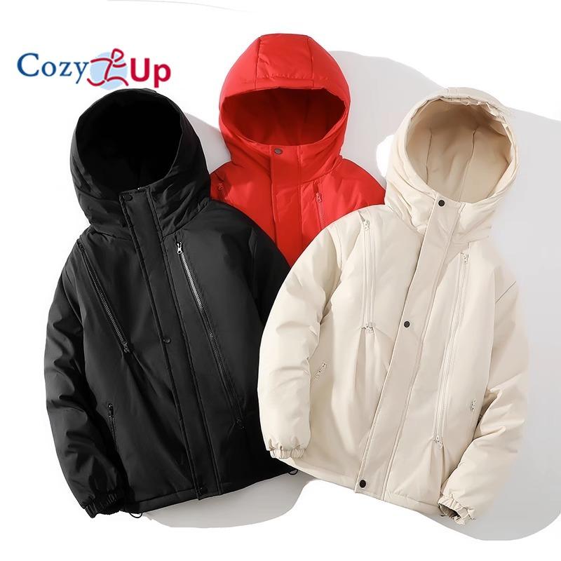 Cozy Up Men's Windproof and Waterproof Hooded Cotton Large Size Jacket