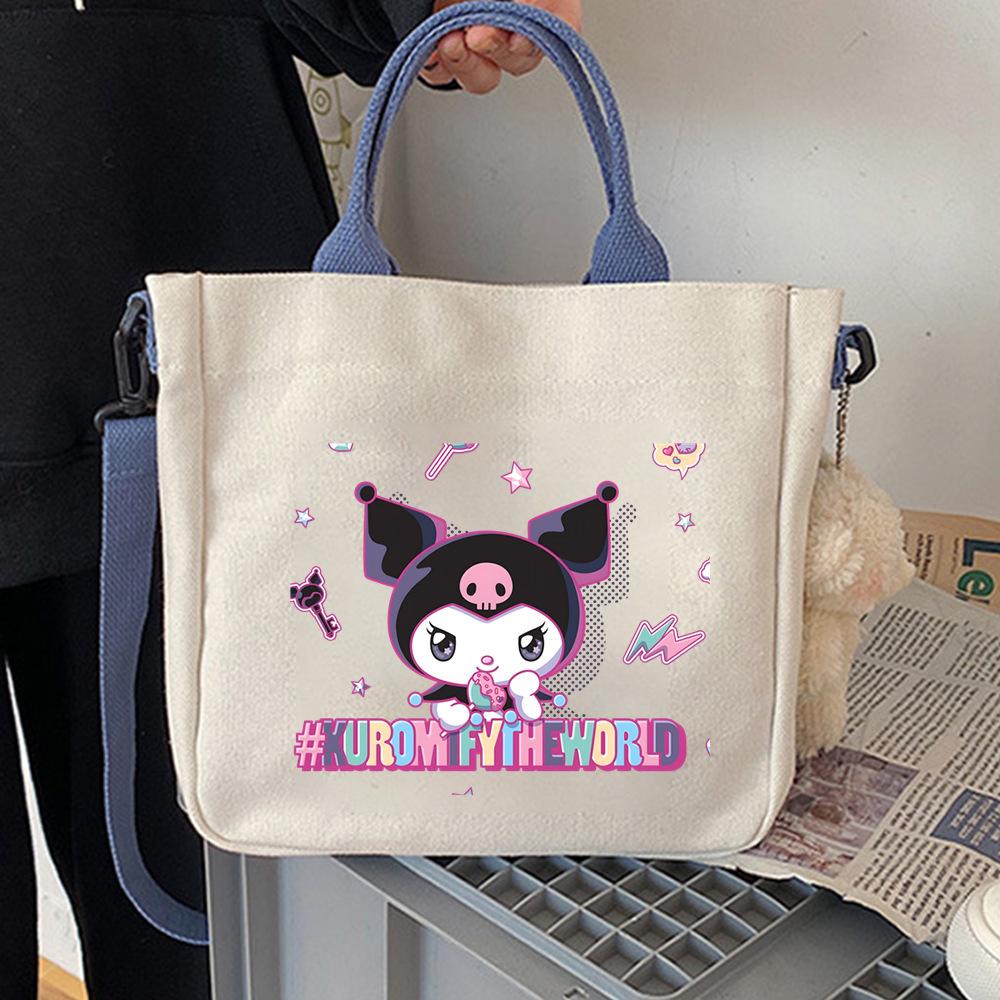 Japanese Cartoon Cute Hand-Held Canvas Bag Niche Design Shoulder Bag To Work Commuter Messenger Bag Woman
