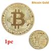 4 Stück Vergoldete Bitcoin Münze Sammlerstück Kunstsammlung Geschenk Physisch Gedenkmetall Antik-Imitation Alles Gute zum Geburtstag