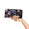 Portafoglio PU Nightmare Before Christmas Donna Lunga Zip Busta Borsa Trucco Jack Skellington Nero 4pz