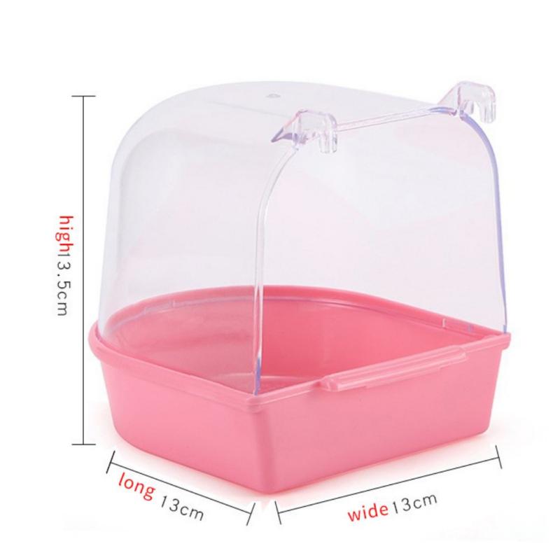 Bird Bath Tub Clean Feather Bath House Bird Cage Accessories Transparent Plastic Bird Box