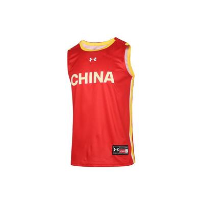 National Team Casual Breathable Round Neck Loose Basketball Vest Training Wear Men Tops Red 21600112-600