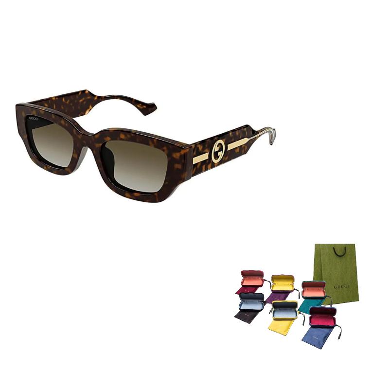 

GUCCI Temple logo Rectangular sunglasses Unisex Couple tortoiseshell 51