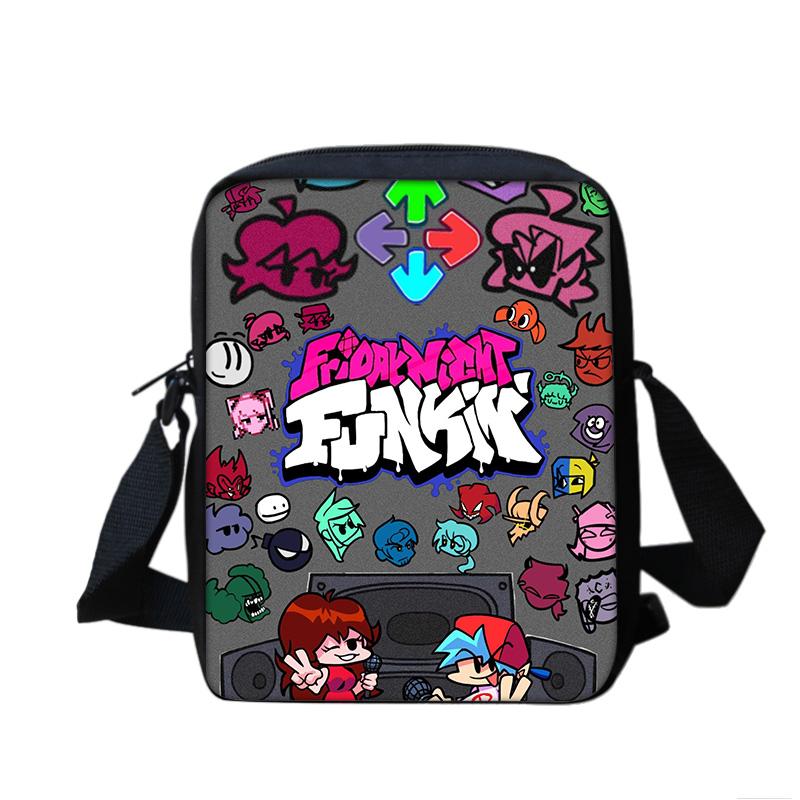 Friday Night Funkin Multifunctional Cartoon Large Capacity Shoulder Bag, the Perfect Gift for Boys and Girls On School Birthdays