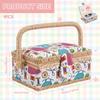 Sewing Kit Storage Box Sturdy Dust Proof Sewing Organizer Basket PortableKnitting Needles Storage Bag For Sewing Accessories