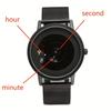 1pcSteel Band Creative Trend Pointless Style Watch Women's Simple and Elegant Style Black Technology Men's Watch