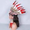 Lightweight Soft Adjustable Handcrafted Bohemian Native American Indian Feather Headdress for Cosplay Music Festivals & Costumes