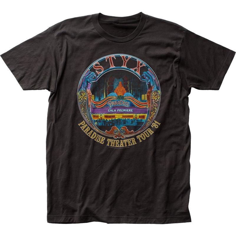 Styx Paradise Theater Tour Unisex T-Shirt Music Classic Concert Rock Band Black XXL