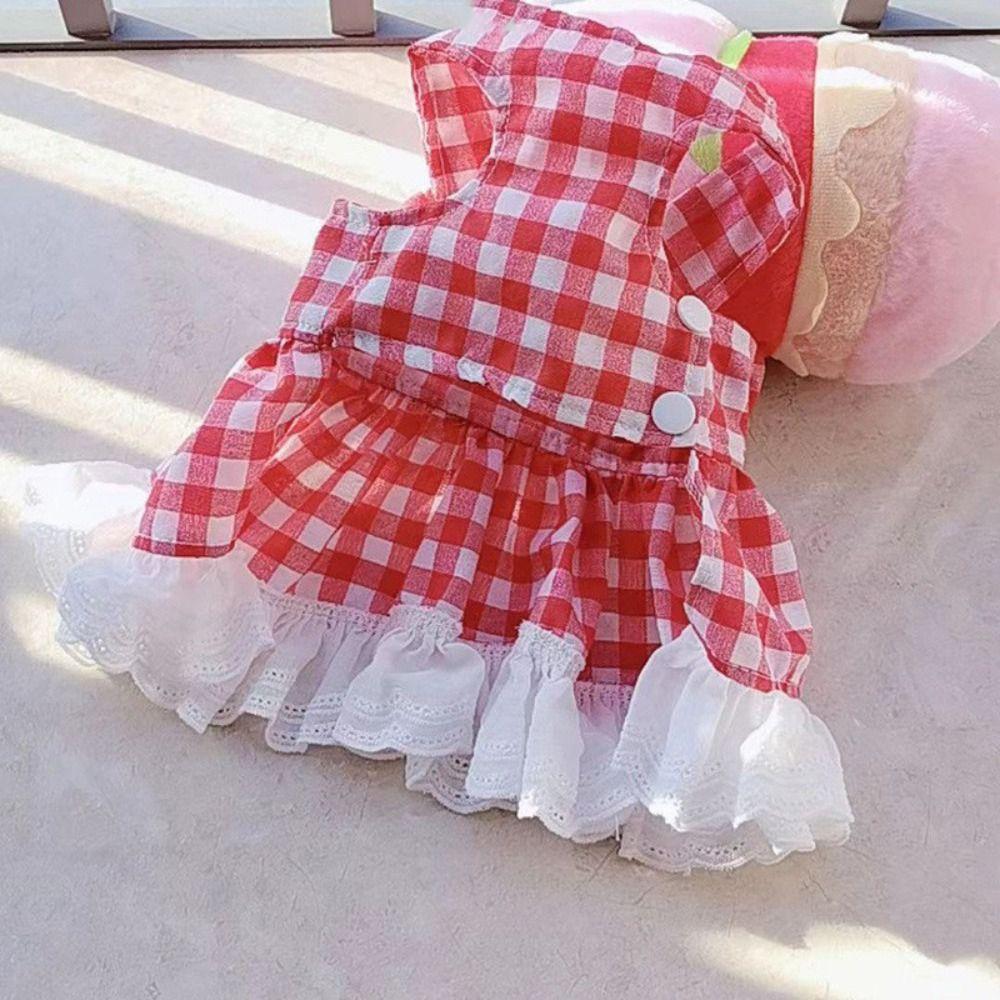 Soft Pet Summer Clothes Fashion Pet Dresses Pet Supplies Cat Plaid Skirt Small Animal