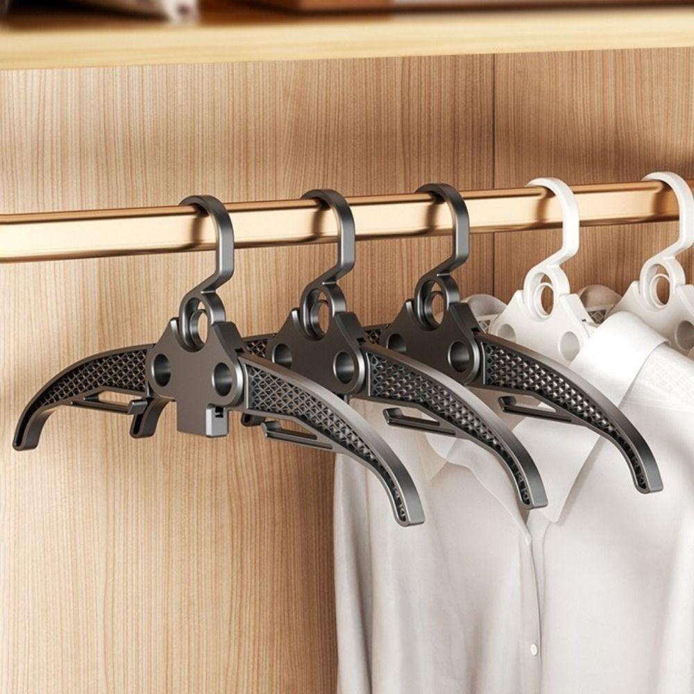 5 Pieces Wide Shoulder Portable Suit Hanger Retractable Coat Hangers Folding Clothes Hanger  Closet
