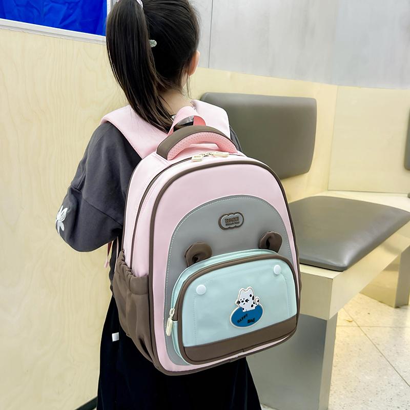 Kindergarten Schoolbag Cartoon Color-matching Lightweight Backpack Boys And Girls Children Schoolbag