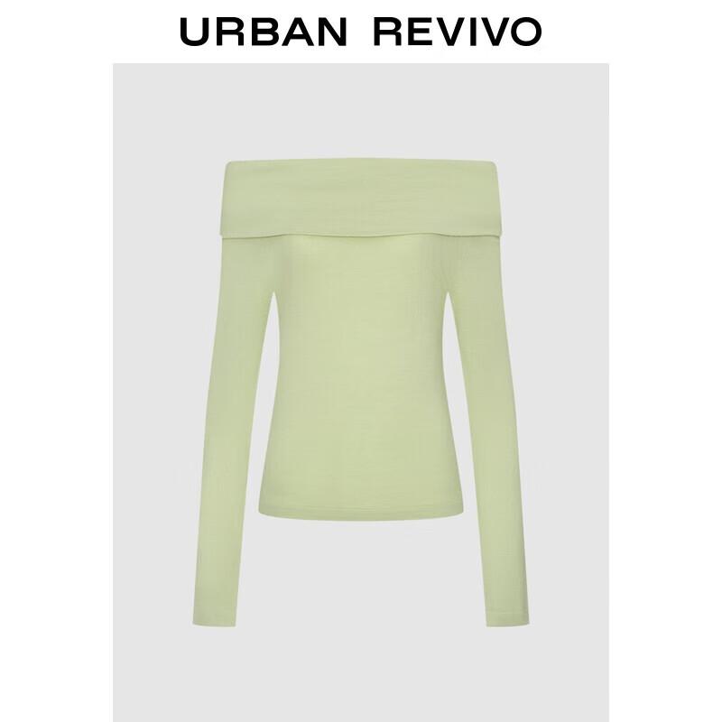 UR Women s Elegant Off-Shoulder Slim-Fit Cropped Knit Top S