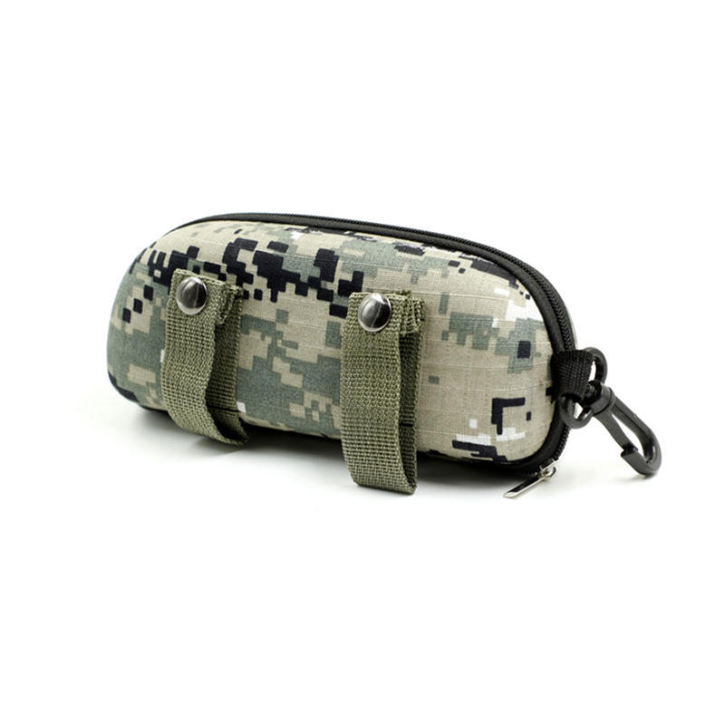 

Portable EVA Glasses Case With Hook Anti-Stress Hard Sunglasses Box Zipper Eyeglasses Protector Holder зелёный