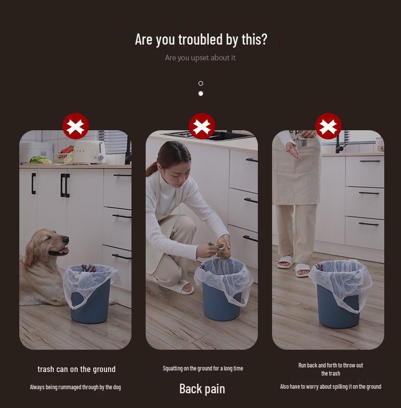 Wall-Mounted Bathroom Trash Can with Lid & Toilet Paper Holder - Compact Sanitary Bin