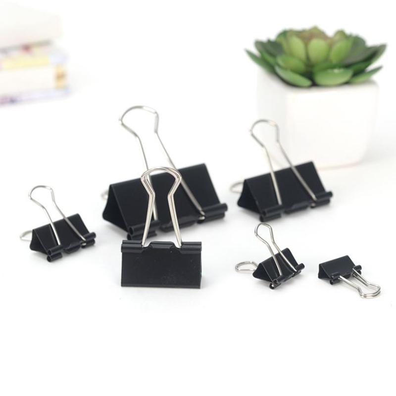 10 STÜCKE Metall Büroklammer 19 25 32 41 51mm Foldback Metall Binder Clips Schwarz Griffklemmen Papier Dokument Büro Schule Schreibwaren