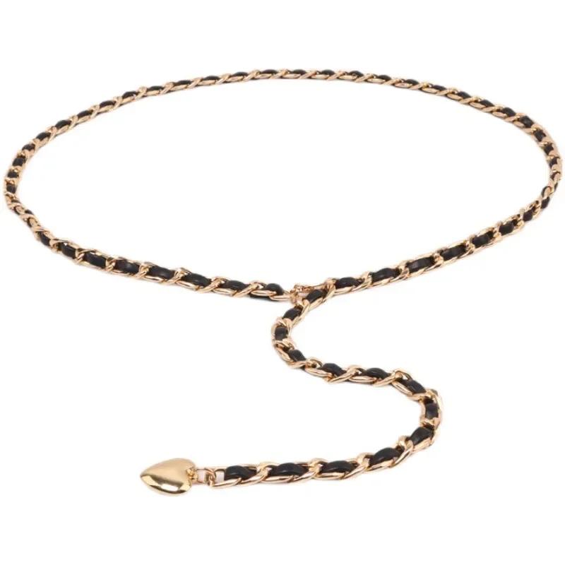 Ladies' Thin Waistband Dress Skirt Chain Belt Luxury Dinner Party Metal Woman Chain Gold Silver Waist Chain Jeans Design New