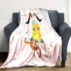 Girl Upside Down Flannel Blanket Super Soft Warm Cozy Blanket For Sofa Bed Office Travel Allseason Home Decor Gift