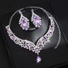2Pcs/set Crystal Bridal Necklaces Earrings Shining Necklace Earrings Set  Banquet