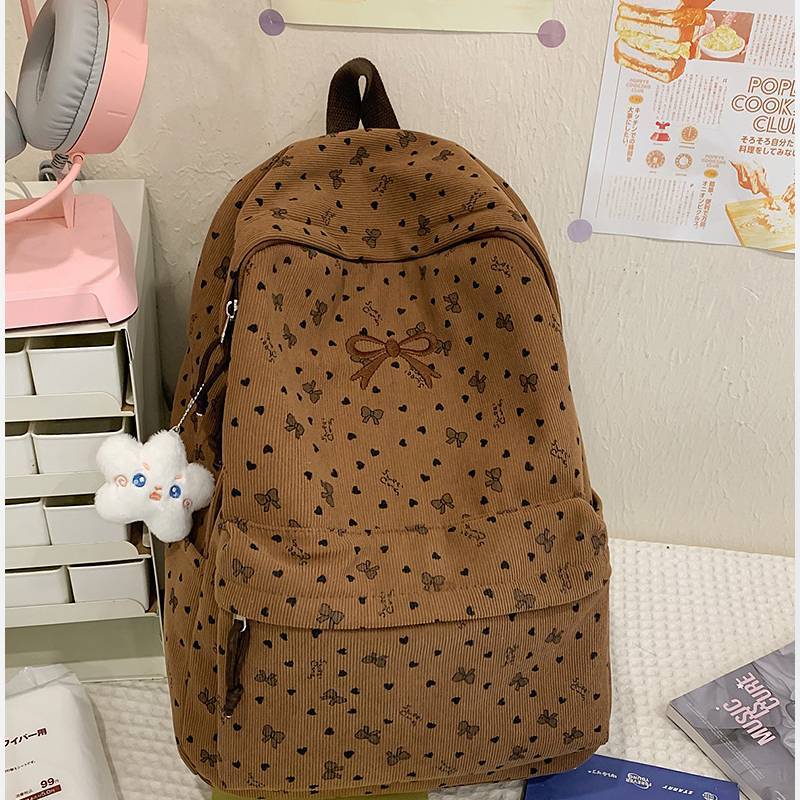 Rucksack im koreanischen Stil mit Schleifen und Stickereien für die Universität und den täglichen Gebrauch