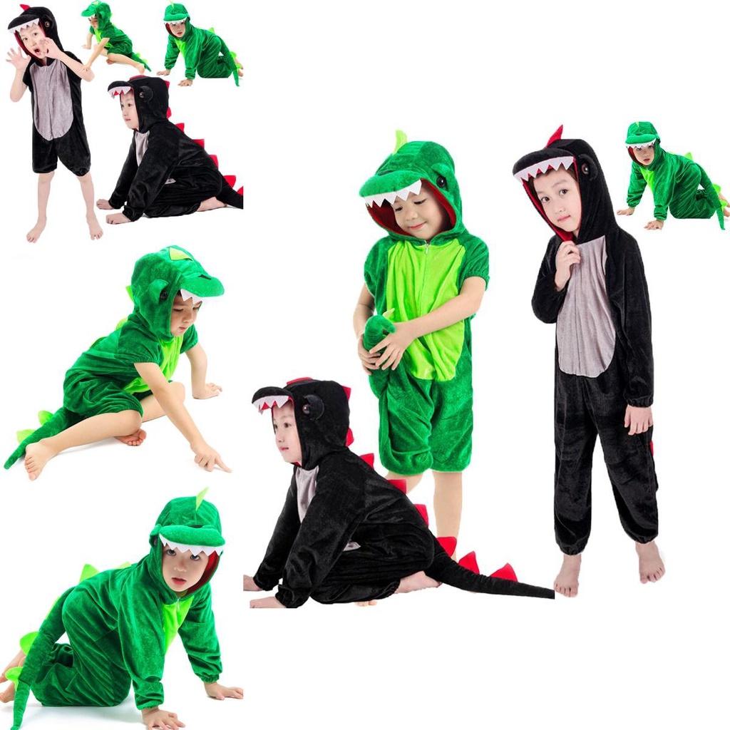 Soft And Wear-resistant Halloween Childs Dinosaur Costume Crocodile Fancy Dress Jumpsuit