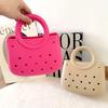 Women Summer Beach Bag Summer EVA DIY Waterproof Beach Basket Picnic Outdoor Travel Tote Handbag For Swimming Vacation Shopping