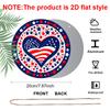 2D Flat, 1pc Round Patriotic Aluminum Hanging Sign, USA Flag Heart with Red White Blue Stars Design, Weatherproof Metal Wall Decor, Perfect for 4th