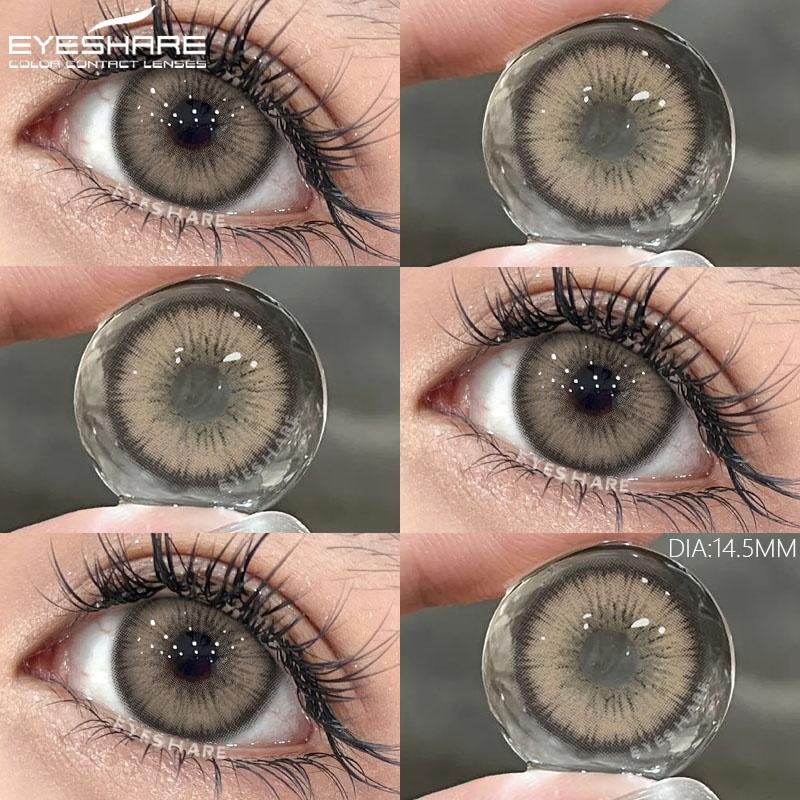 

1 пара цветных контактных линз для глаз, черные большие линзы, серые зрачковые линзы, коричневые линзы, модные контактные линзы для глаз, годовые