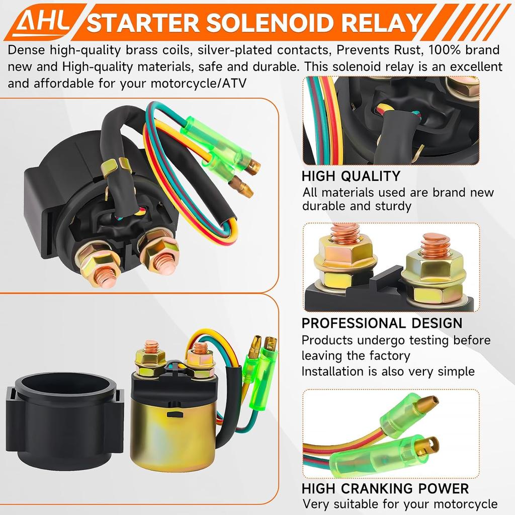 AHL Starter Solenoid Relay For Honda TRX400EX Sportrax 2002-2007 ATV / TRX300EX Sportrax 2001-2006 / TRX300EX FOURTRAX 1993-2003 / TRX400EX FOURTRAX