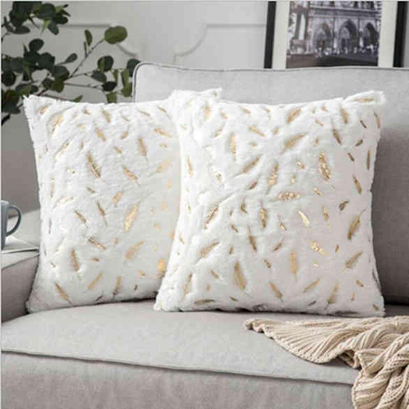Copertura Protettiva Quadrata in Peluche Casa Federa di Cuscino di Natale Peluche Corto Piumino Federa per Cuscino