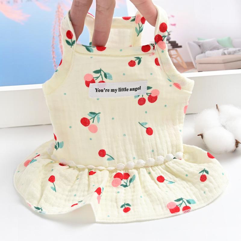 

Floral pet skirt cotton yarn small dog dog clothes princess spring and summer thin breathable XXL