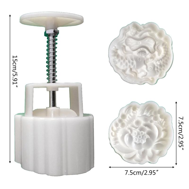 150g Lotus Carp Shape Mooncake Mold Pastry Stamp Mooncake Moulds Hand Pressure Tools Plastic Material Baking Accessories