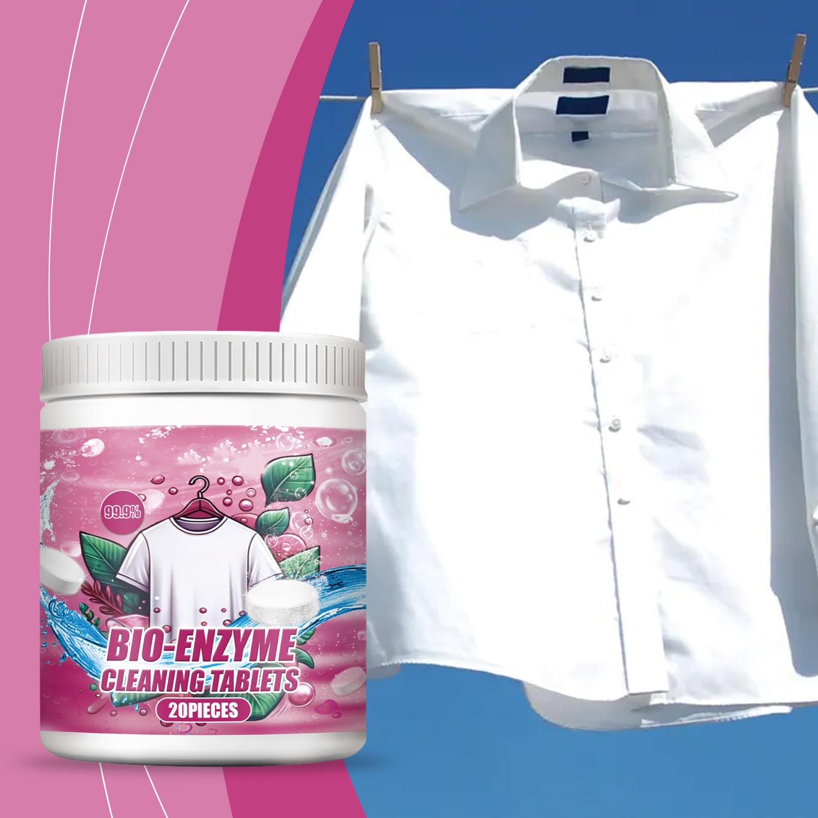 Effervescent Laundry Cleaning Tablets, Bio Enzyme Exploding , Stain Remover, Scent Retaining, Cleaning Tablets One Size