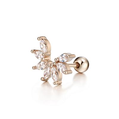CRANNE 14K Flügel-Piercing (Goldene Anstecknadel) C24PGP027