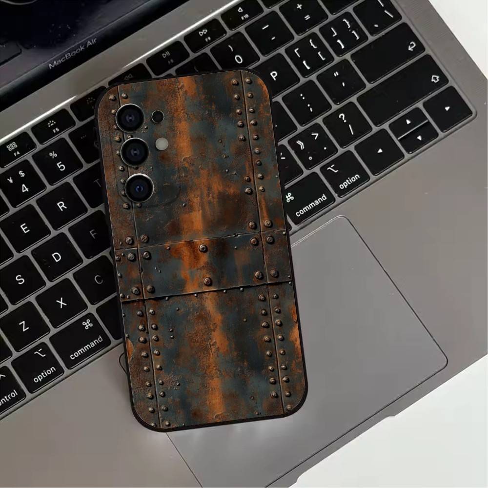 Custodia per Telefono R-Retro I-Industrial S-Style R-RustyS Per Samsung S25,S24,S21,S22,S23,S30,Ultra,S20,Plus,Fe,Copertura Nera in Silicone Morbido