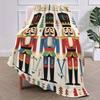 Nutcracker Design Flannel Fleece Throw Blanket - Vintage Style Soft Warm Cozy Blanket for Home, Couch, Bed, Seasonal Decor