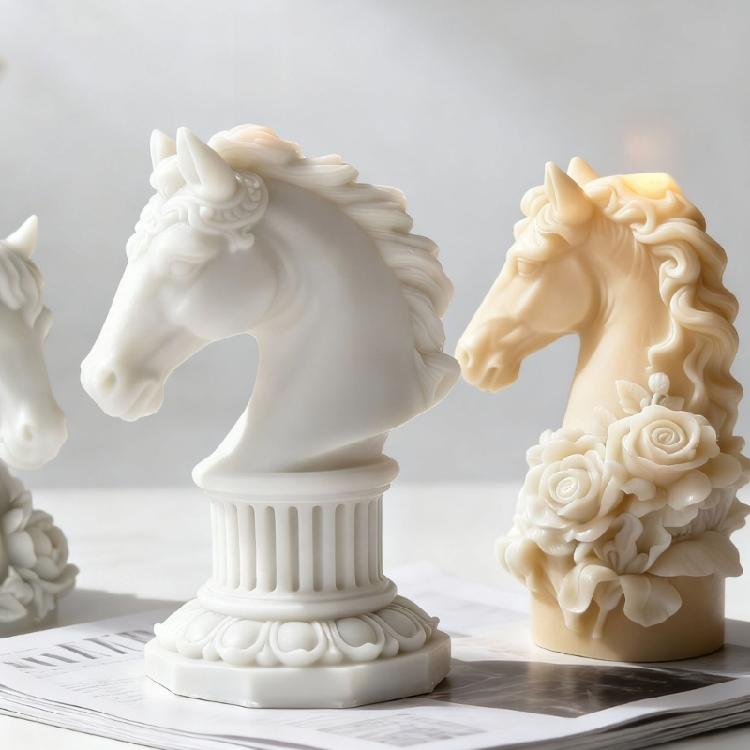 Horse Theme Silicone Candle Making Mold With Intricate Detailing For Unique Handcrafted Home Decoration