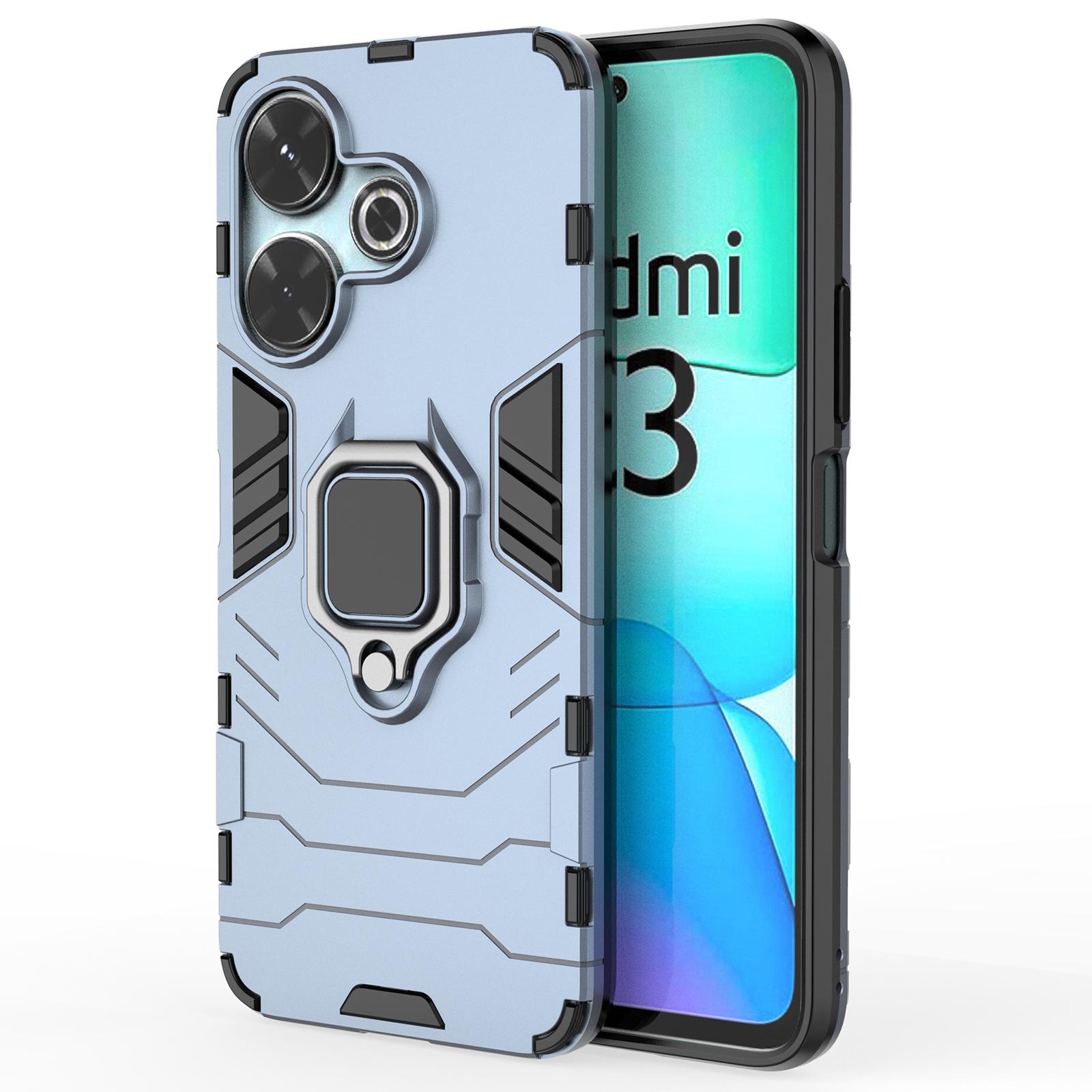 

Чехол-броня для Xiaomi Redmi 13 5G/13 4G, PC+TPU, чехол для телефона с кольцом-подставкой Blue