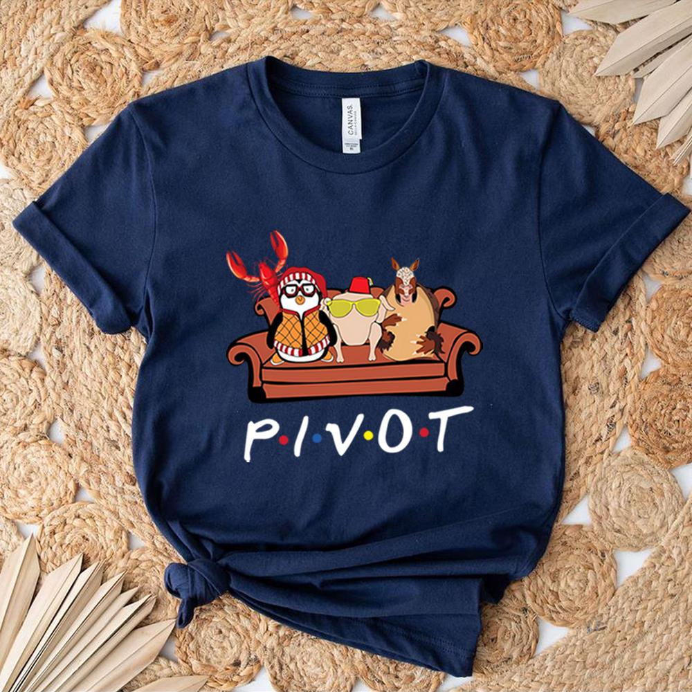 2025 Pivot Shut Up T Shirt Friends Gift Shirts Aesthetic TV Show Tshirt Friends Themed Tee Pivot Tees Unisex Short Sleeve Tops