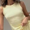 Soft And Skin-friendly Lounge Set Women's Two-Piece Crew Neck Sleeveless Ribbed Tank Top Elegant Outfit Elastic Waist Shorts Summer Casual