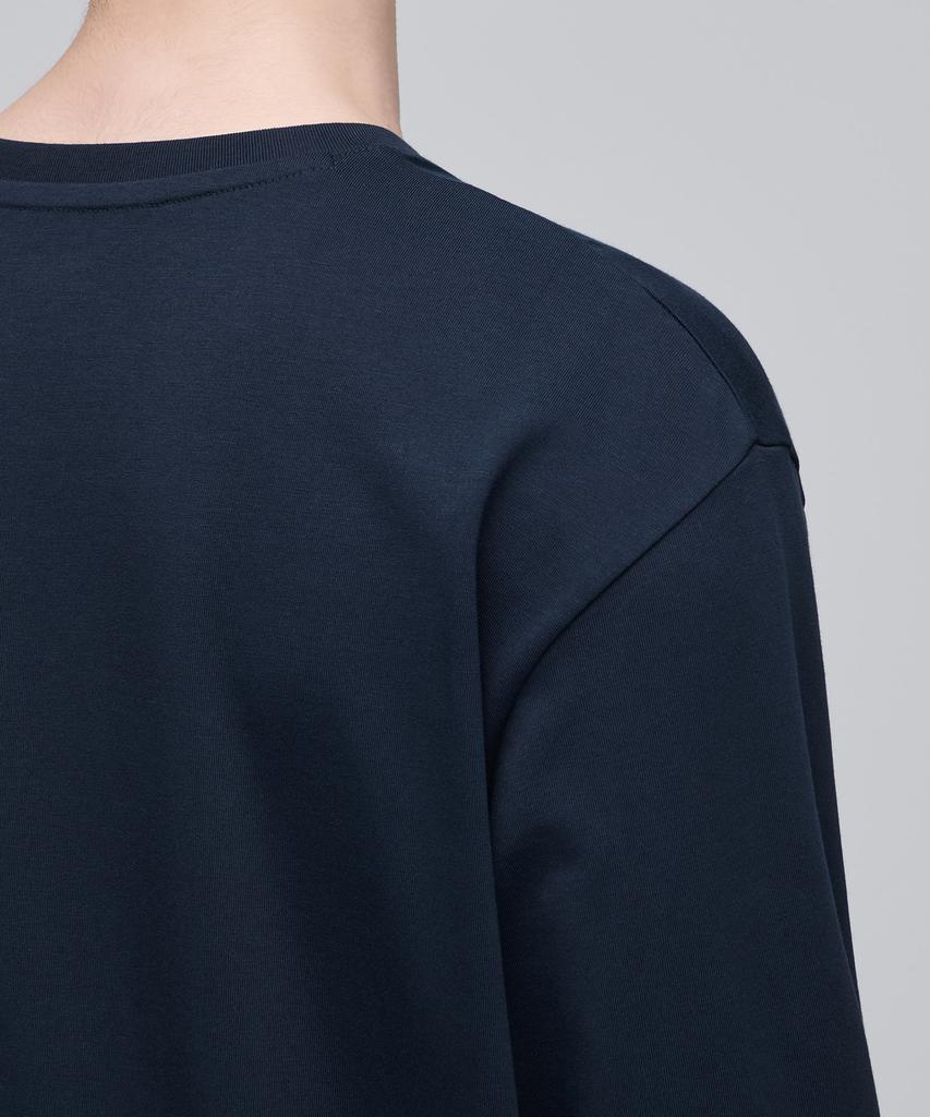 Musinsa Standard Supima Relaxed Crew Neck Long Sleeve T-Shirt [Navy]