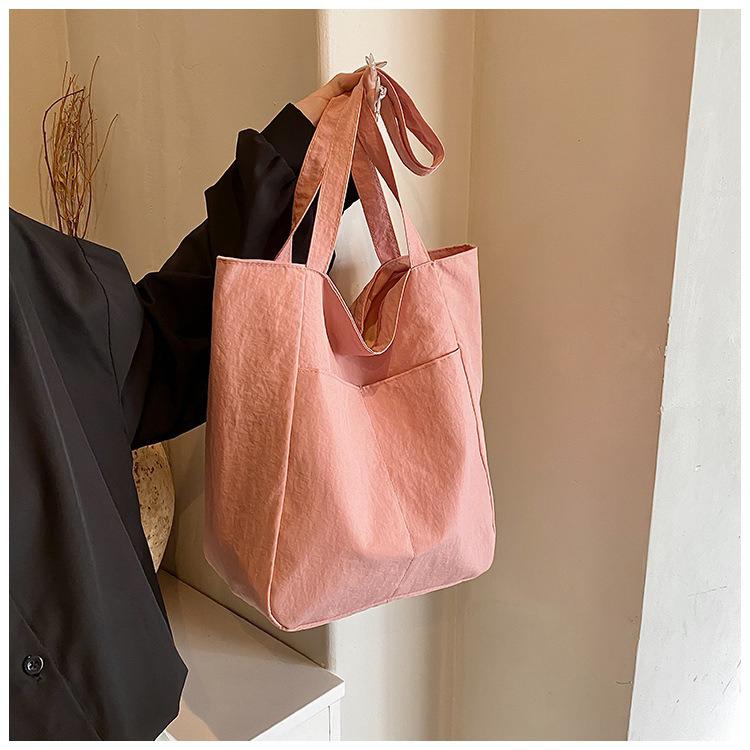 New Style Nyl Casual Large Bag Commuter Handheld & Single-Shoulder Cloth Bag for Women, Retro-Style Large-Capacity Tote Bag