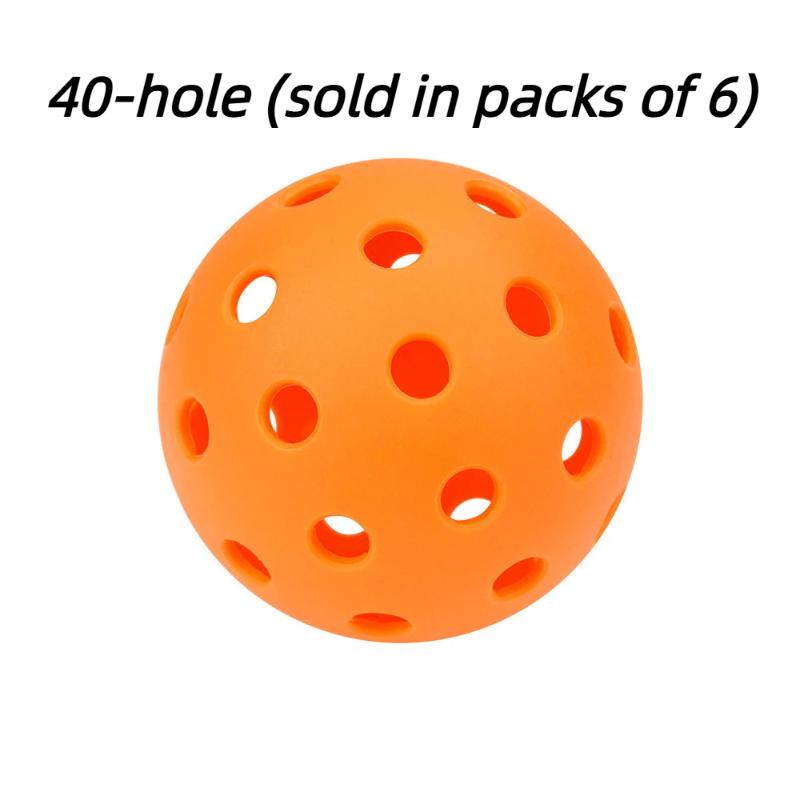 High Quality 6Pcs Courts 40 Holes Pickle Balls Pickleball Training With High-Bounce Pickleballs Colorful Pickleball