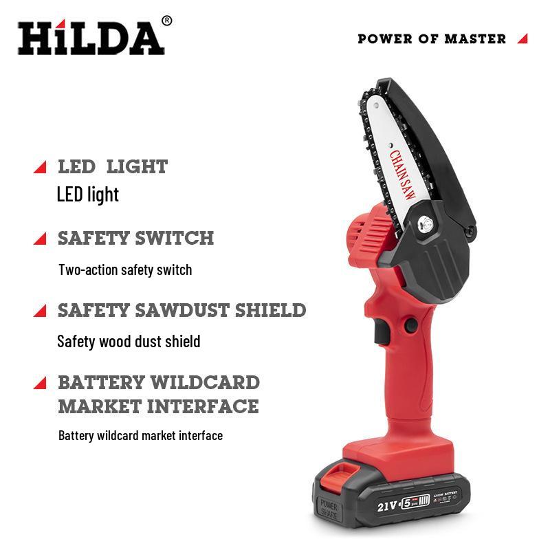 Rechargeable One-Handed Mini Electric Chainsaw for Woodworking and Gardening with Lithium Battery